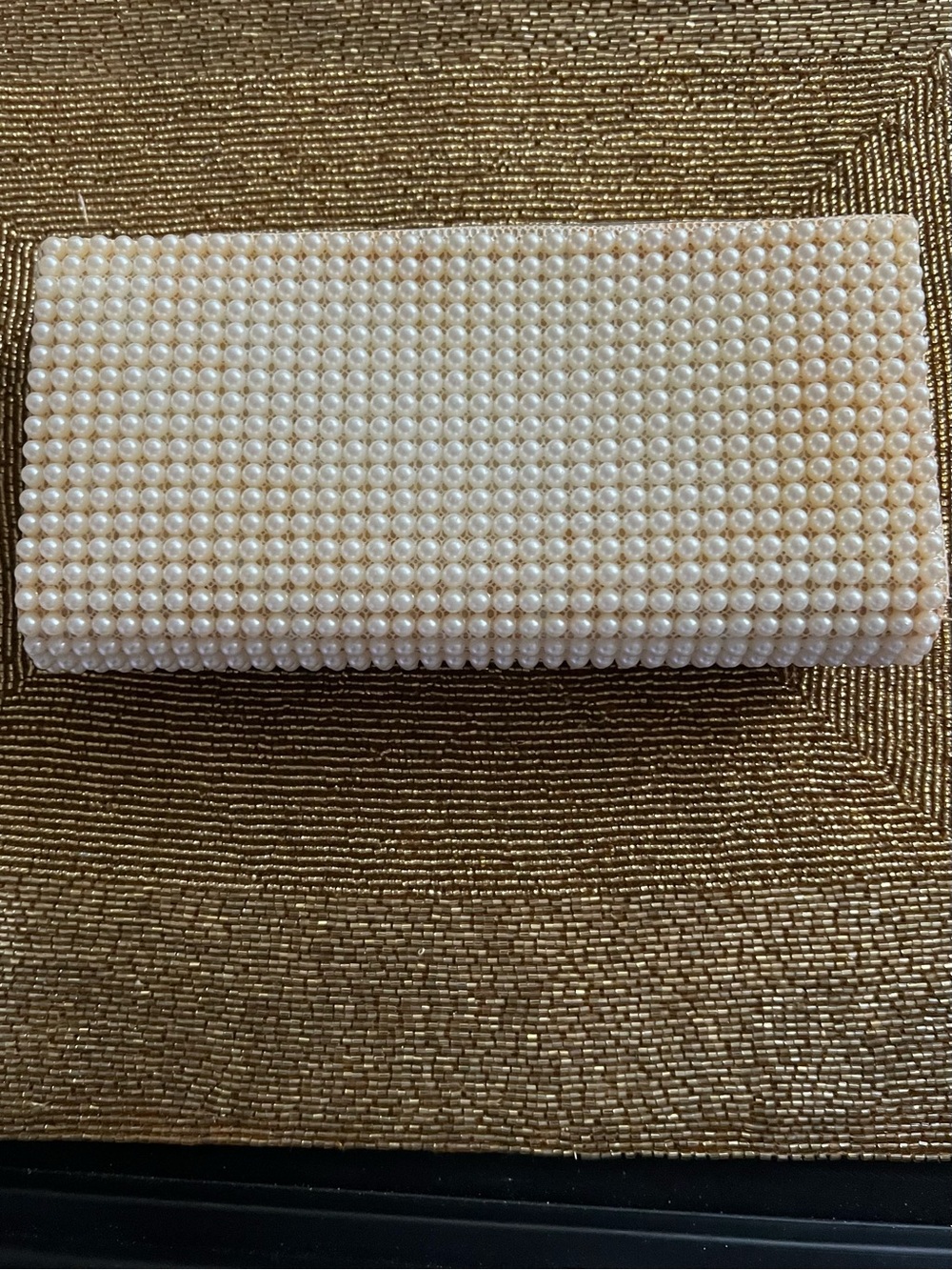 JR Julius Resnick Vintage Glass Pearl Beaded Clutch Evening Bag ✨